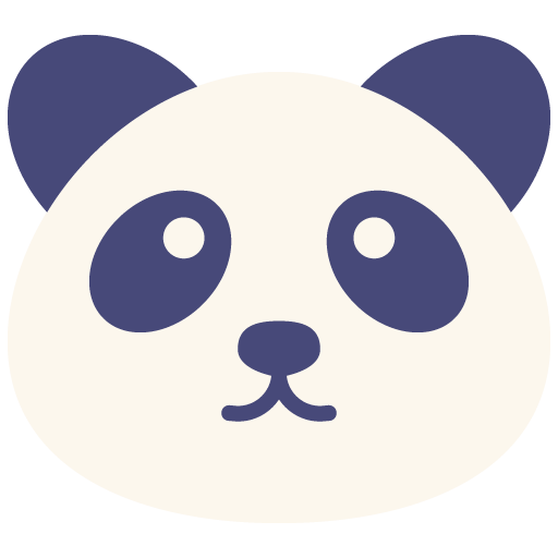 Cabeza de oso panda. Diseño tipo ícono